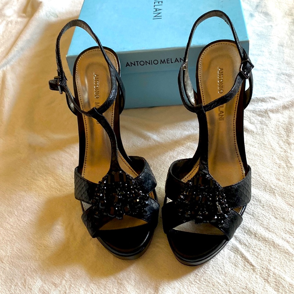 Antonio Melani black dressy hi heels. Size 8.5